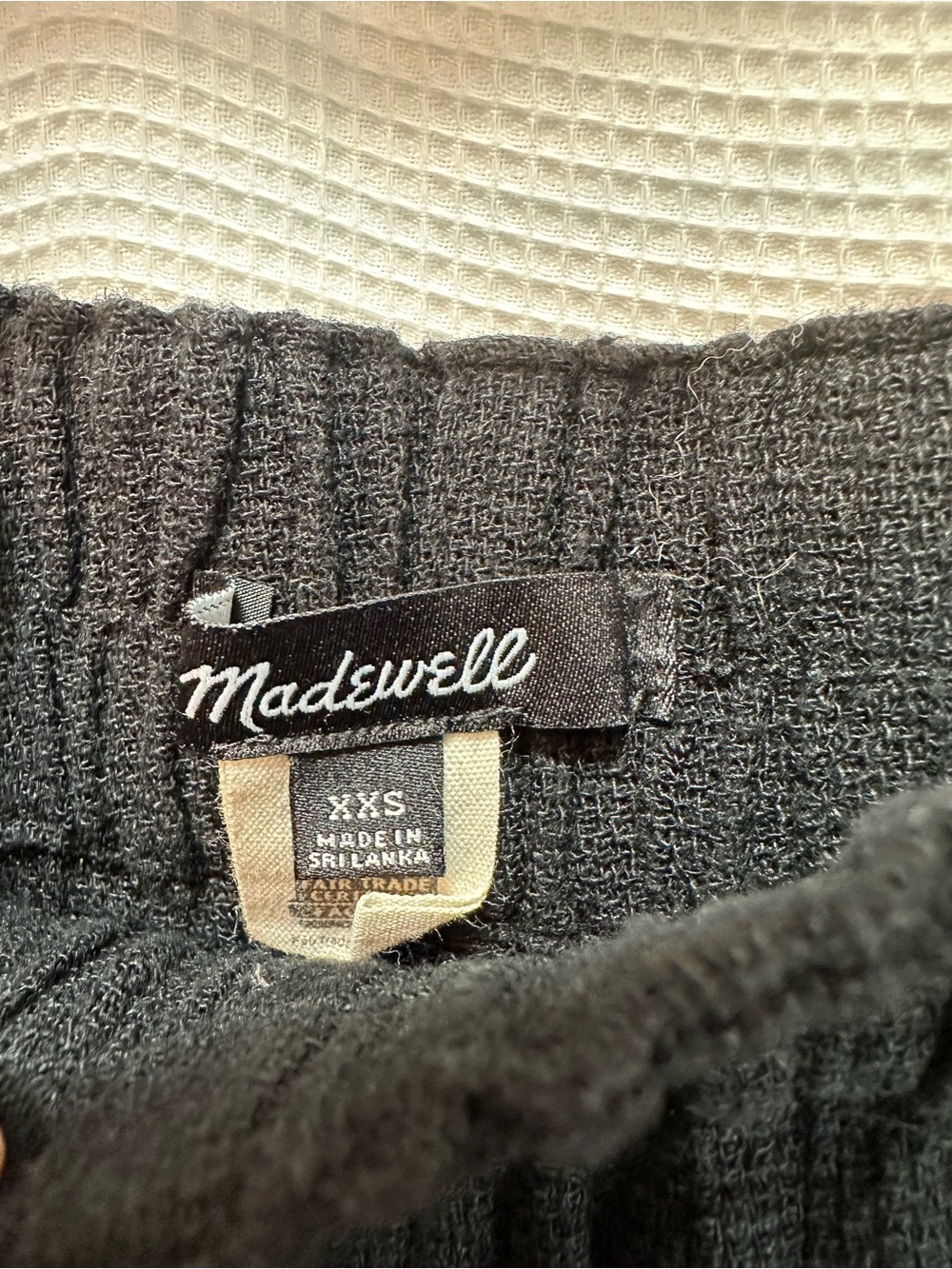 Madewell Black Linen Elastic-Waist Wide-Leg Pants, NWOT, XXS - Picture 4 of 5